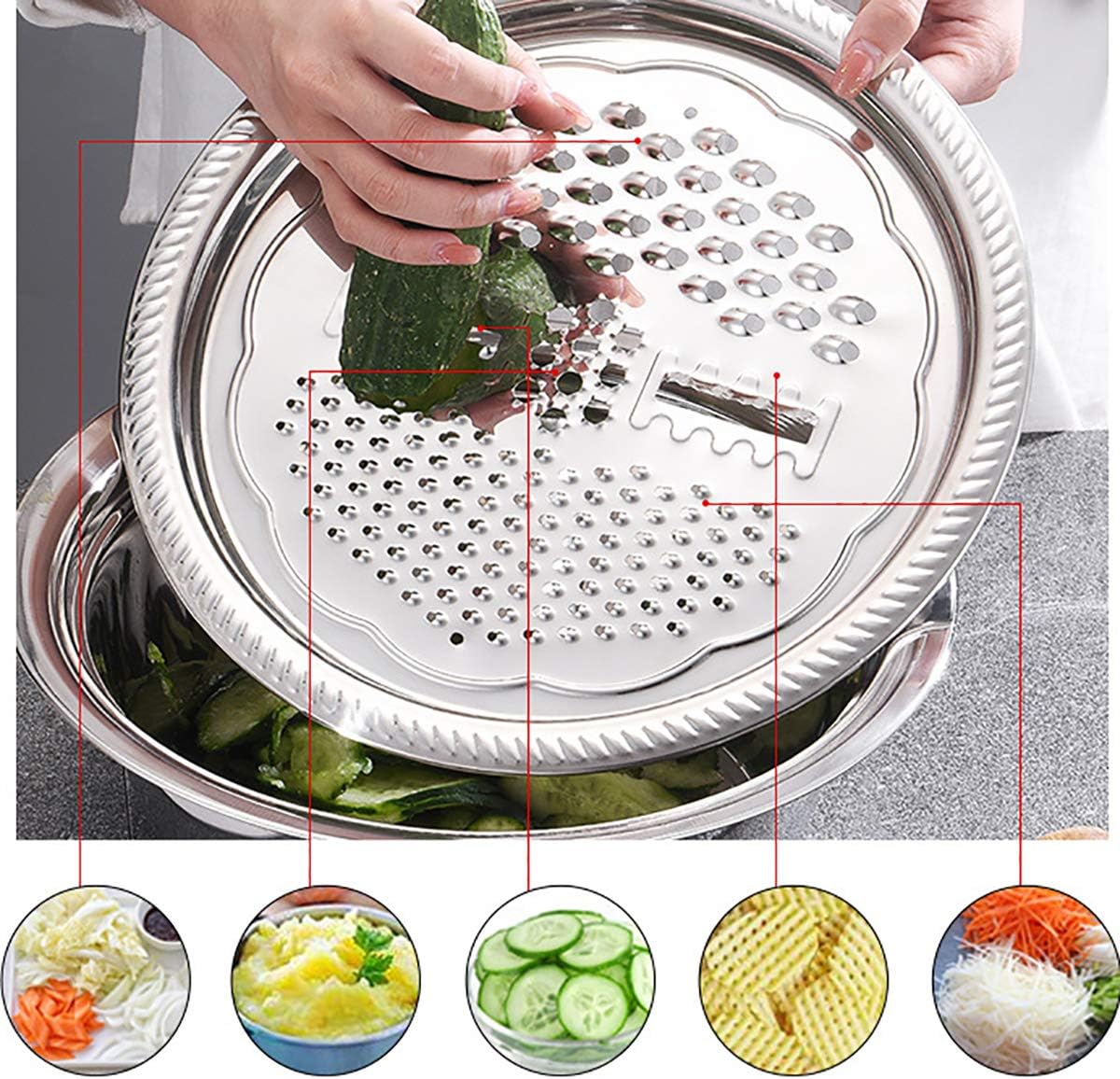 3 In 1 Vegetable Cutter with Drain Basket